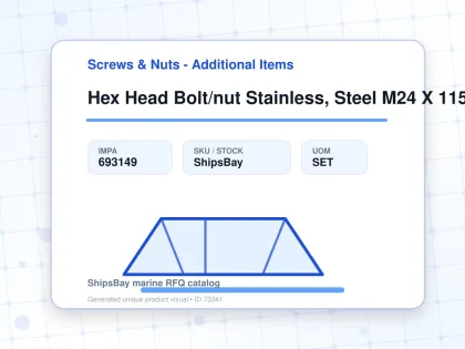 Hex Head Bolt/nut Stainless, Steel M24 X 115mm - Screws & Nuts - Additional Items - IMPA 693149 - UOM SET