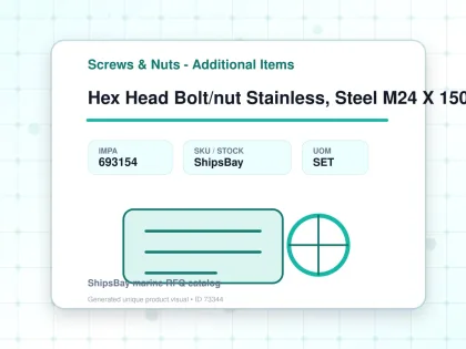 Hex Head Bolt/nut Stainless, Steel M24 X 150mm - Screws & Nuts - Additional Items - IMPA 693154 - UOM SET
