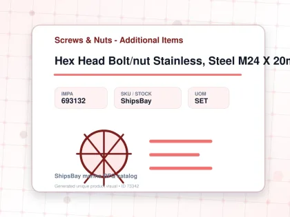 Hex Head Bolt/nut Stainless, Steel M24 X 20mm - Screws & Nuts - Additional Items - IMPA 693132 - UOM SET