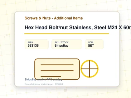 Hex Head Bolt/nut Stainless, Steel M24 X 60mm - Screws & Nuts - Additional Items - IMPA 693138 - UOM SET
