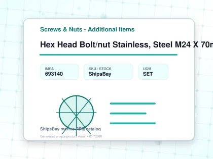 Hex Head Bolt/nut Stainless, Steel M24 X 70mm - Screws & Nuts - Additional Items - IMPA 693140 - UOM SET