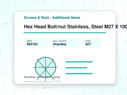 Hex Head Bolt/nut Stainless, Steel M27 X 100mm - Screws & Nuts - Additional Items - IMPA 693162 - UOM SET