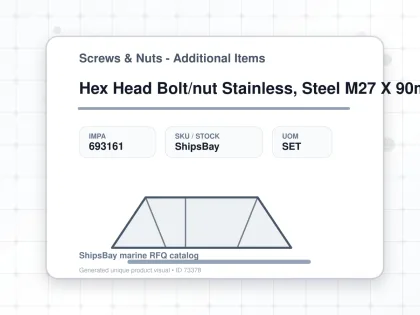 Hex Head Bolt/nut Stainless, Steel M27 X 90mm - Screws & Nuts - Additional Items - IMPA 693161 - UOM SET