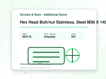 Hex Head Bolt/nut Stainless, Steel M30 X 140mm - Screws & Nuts - Additional Items - IMPA 693178 - UOM SET