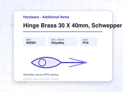 Hinge Brass 30 X 40mm, Schwepper 145 - Hardware - Additional Items - IMPA 492501 - UOM PCS
