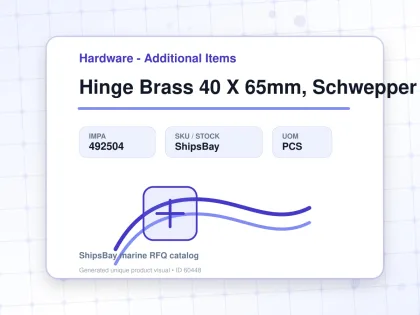 Hinge Brass 40 X 65mm, Schwepper 145 - Hardware - Additional Items - IMPA 492504 - UOM PCS