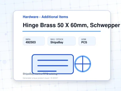 Hinge Brass 50 X 60mm, Schwepper 145 - Hardware - Additional Items - IMPA 492503 - UOM PCS