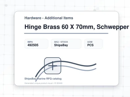 Hinge Brass 60 X 70mm, Schwepper 145 - Hardware - Additional Items - IMPA 492505 - UOM PCS
