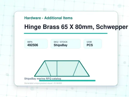 Hinge Brass 65 X 80mm, Schwepper 145 - Hardware - Additional Items - IMPA 492506 - UOM PCS