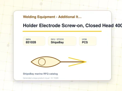 Holder Electrode Screw-on, Closed Head 400amp - Welding Equipment - Additional Items - IMPA 851028 - UOM PCS