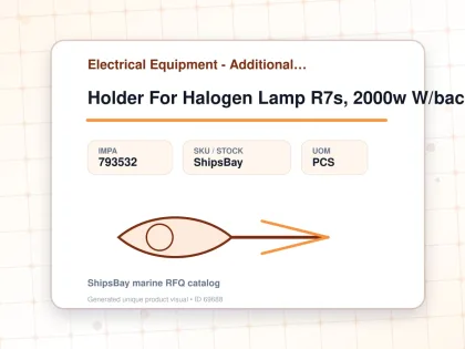 Holder For Halogen Lamp R7s, 2000w W/back Connect&h/r Cable - Electrical Equipment - Additional Items - IMPA 793532 - UOM PCS