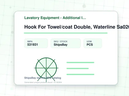 Hook For Towel/coat Double, Waterline Sa020710 - Lavatory Equipment - Additional Items - IMPA 531931 - UOM PCS