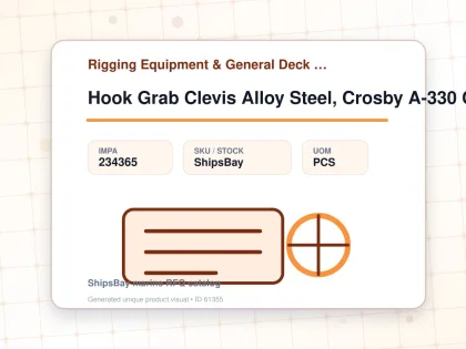 Hook Grab Clevis Alloy Steel, Crosby A-330 Chain Size 13mm - Rigging Equipment & General Deck Items - Additional Items - IMPA 234365 - UOM PCS