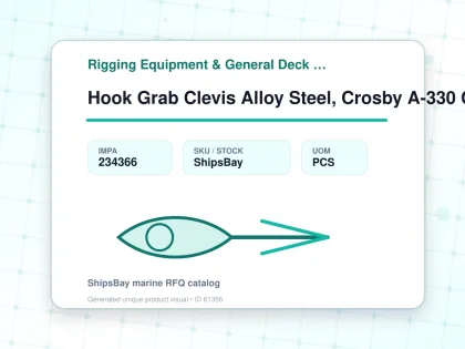 Hook Grab Clevis Alloy Steel, Crosby A-330 Chain Size 16mm - Rigging Equipment & General Deck Items - Additional Items - IMPA 234366 - UOM PCS