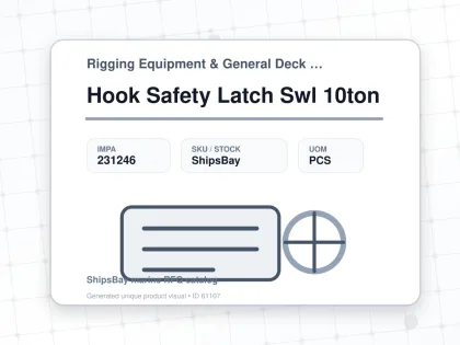 Hook Safety Latch Swl 10ton - Rigging Equipment & General Deck Items - Additional Items - IMPA 231246 - UOM PCS