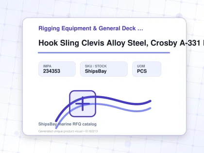 Hook Sling Clevis Alloy Steel, Crosby A-331 Hook Size 10mm - Rigging Equipment & General Deck Items - Additional Items - IMPA 234353 - UOM PCS