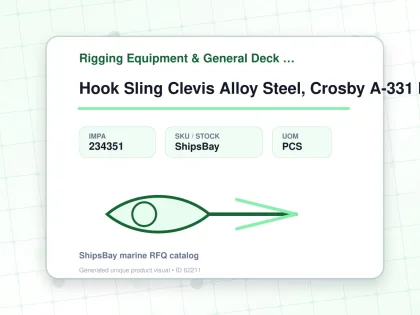 Hook Sling Clevis Alloy Steel, Crosby A-331 Hook Size 7mm - Rigging Equipment & General Deck Items - Additional Items - IMPA 234351 - UOM PCS