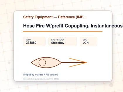 Hose Fire W/prefit Copupling, Instantaneous Brass R 65mmx20m - Safety Equipment — Reference (IMPA) - IMPA 333860 - UOM LGH