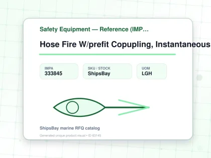 Hose Fire W/prefit Copupling, Instantaneous Brass W 52mmx15m - Safety Equipment — Reference (IMPA) - IMPA 333845 - UOM LGH