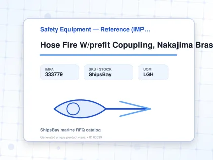 Hose Fire W/prefit Copupling, Nakajima Brass Red 65mmx20mtr - Safety Equipment — Reference (IMPA) - IMPA 333779 - UOM LGH