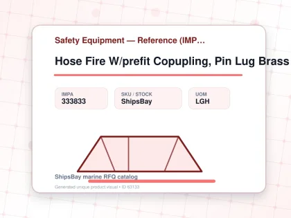 Hose Fire W/prefit Copupling, Pin Lug Brass Red 38mmx20mtr - Safety Equipment — Reference (IMPA) - IMPA 333833 - UOM LGH