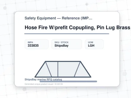 Hose Fire W/prefit Copupling, Pin Lug Brass Red 52mmx15mtr - Safety Equipment — Reference (IMPA) - IMPA 333835 - UOM LGH