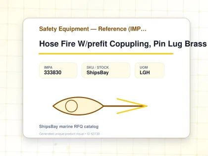 Hose Fire W/prefit Copupling, Pin Lug Brass White 65mmx25mtr - Safety Equipment — Reference (IMPA) - IMPA 333830 - UOM LGH