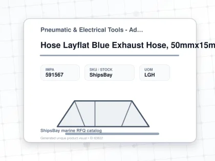 Hose Layflat Blue Exhaust Hose, 50mmx15mtr For Gas Freeing Fan - Pneumatic & Electrical Tools - Additional Items - IMPA 591567 - UOM LGH
