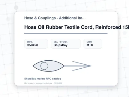 Hose Oil Rubber Textile Cord, Reinforced 15bar 9.5mm - Hose & Couplings - Additional Items - IMPA 350428 - UOM MTR
