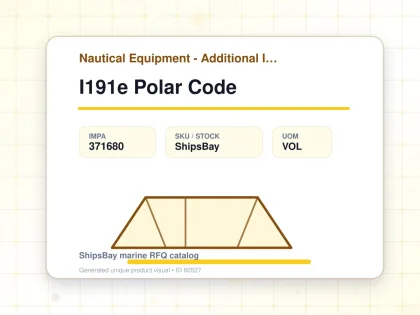I191e Polar Code - Nautical Equipment - Additional Items - IMPA 371680 - UOM VOL