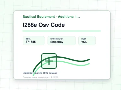 I288e Osv Code - Nautical Equipment - Additional Items - IMPA 371685 - UOM VOL