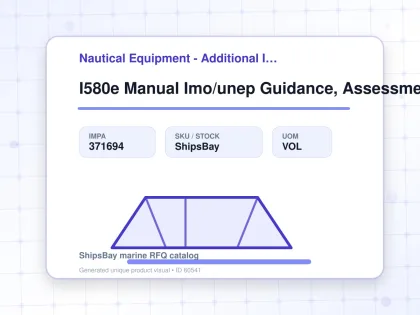I580e Manual Imo/unep Guidance, Assessment & Restoration 2009 - Nautical Equipment - Additional Items - IMPA 371694 - UOM VOL