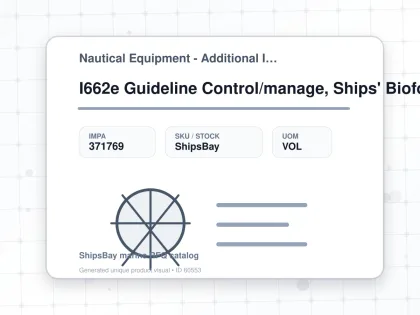 I662e Guideline Control/manage, Ships' Biofouling To Minimize - Nautical Equipment - Additional Items - IMPA 371769 - UOM VOL