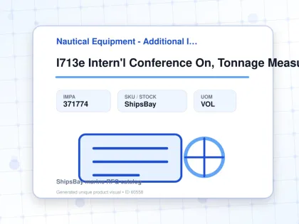 I713e Intern'l Conference On, Tonnage Measure Of Ships 1969 - Nautical Equipment - Additional Items - IMPA 371774 - UOM VOL