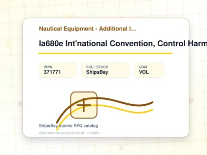 Ia680e Int'national Convention, Control Harmfl Antifoul System - Nautical Equipment - Additional Items - IMPA 371771 - UOM VOL