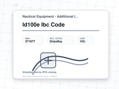Id100e Ibc Code - Nautical Equipment - Additional Items - IMPA 371677 - UOM VOL