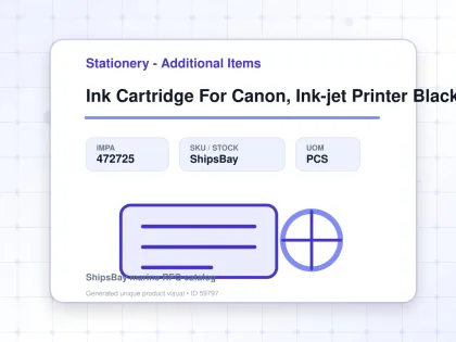 Ink Cartridge For Canon, Ink-jet Printer Black - Stationery - Additional Items - IMPA 472725 - UOM PCS