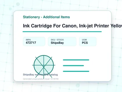 Ink Cartridge For Canon, Ink-jet Printer Yellow (y) - Stationery - Additional Items - IMPA 472717 - UOM PCS