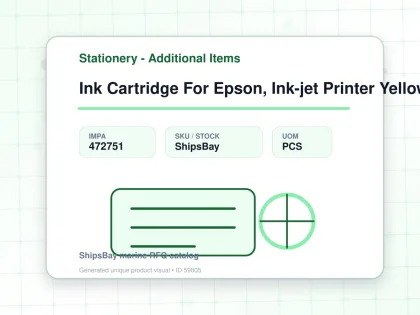 Ink Cartridge For Epson, Ink-jet Printer Yellow (y) - Stationery - Additional Items - IMPA 472751 - UOM PCS