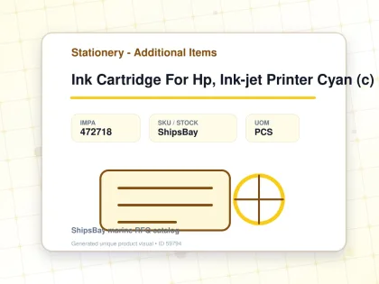 Ink Cartridge For Hp, Ink-jet Printer Cyan (c) - Stationery - Additional Items - IMPA 472718 - UOM PCS