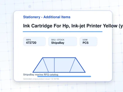 Ink Cartridge For Hp, Ink-jet Printer Yellow (y) - Stationery - Additional Items - IMPA 472720 - UOM PCS
