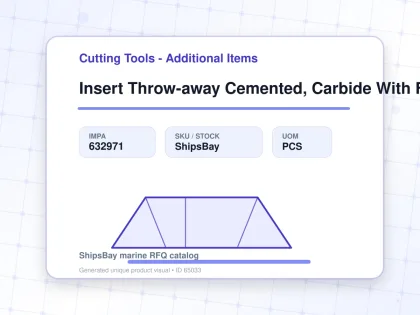 Insert Throw-away Cemented, Carbide With Further Detail - Cutting Tools - Additional Items - IMPA 632971 - UOM PCS