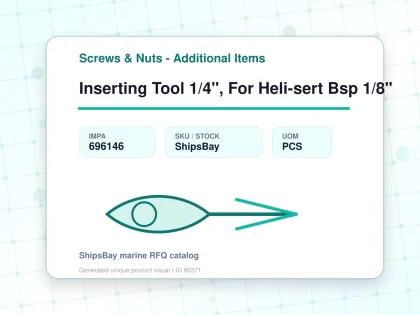 Inserting Tool 1/4", For Heli-sert Bsp 1/8" - Screws & Nuts - Additional Items - IMPA 696146 - UOM PCS