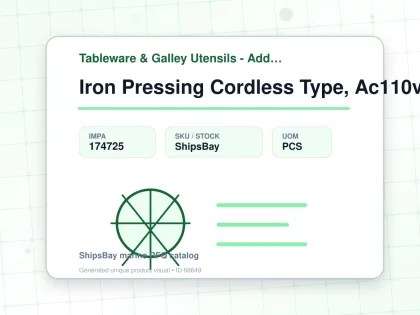 Iron Pressing Cordless Type, Ac110v - Tableware & Galley Utensils - Additional Items - IMPA 174725 - UOM PCS