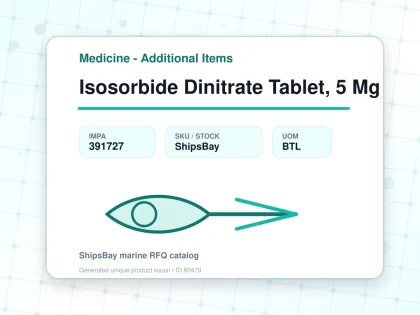 Isosorbide Dinitrate Tablet, 5 Mg - Medicine - Additional Items - IMPA 391727 - UOM BTL