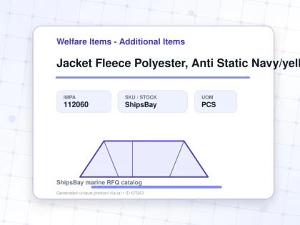 Jacket Fleece Polyester, Anti Static Navy/yellow L - Welfare Items - Additional Items - IMPA 112060 - UOM PCS