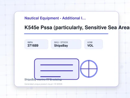 K545e Pssa (particularly, Sensitive Sea Areas) 2007 - Nautical Equipment - Additional Items - IMPA 371689 - UOM VOL