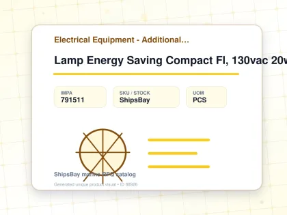 Lamp Energy Saving Compact Fl, 130vac 20w E27 T4-3u 48x155mm - Electrical Equipment - Additional Items - IMPA 791511 - UOM PCS