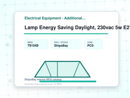 Lamp Energy Saving Daylight, 230vac 5w E27 T4-2u 40x120mm - Electrical Equipment - Additional Items - IMPA 791549 - UOM PCS