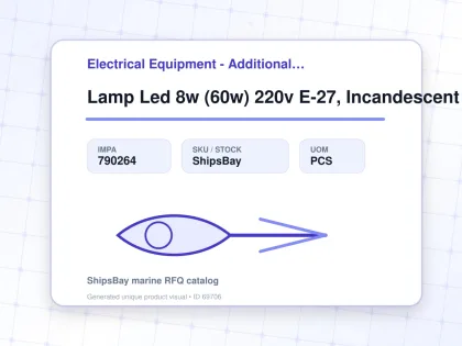 Lamp Led 8w (60w) 220v E-27, Incandescent - Electrical Equipment - Additional Items - IMPA 790264 - UOM PCS